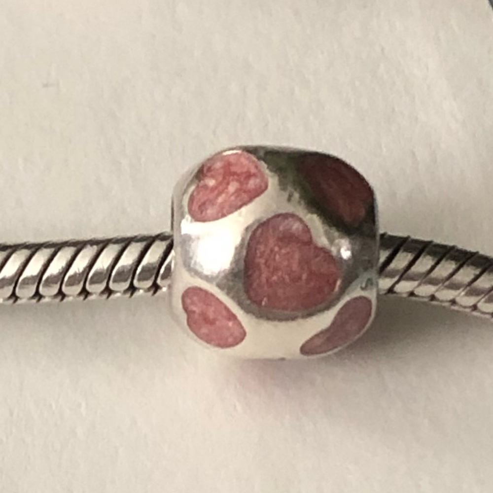 💕3/$85 “I Love You Hearts” PANDORA 925 Pink Charm
